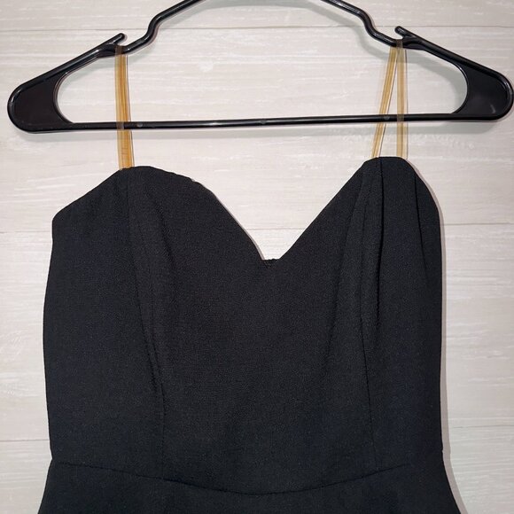 Do + Be Black Strapless Peplum Romper Women’s Small Elegant Party Outfit - Picture 4 of 6